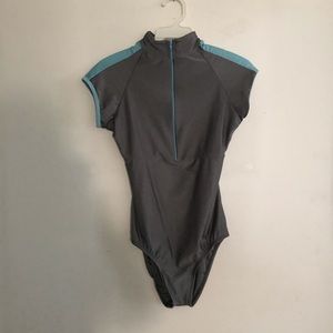 Flattering Gray & Blue Leotard